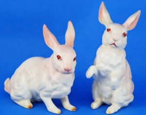 Vintage Lefton Easter bunny figurines