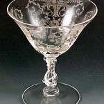 Vintage Etched Crystal Wine Glass