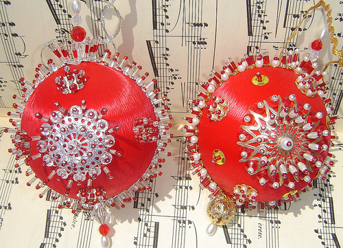 Vintage Christmas Beaded Ornaments