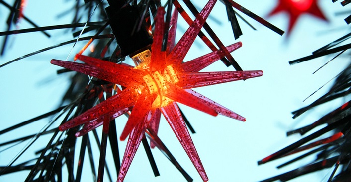 Vintage christmas tree light star of Bethlehem
