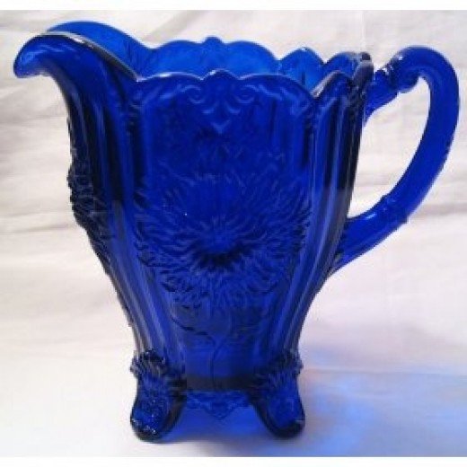 Antique Cobalt Blue Glass Pitcher