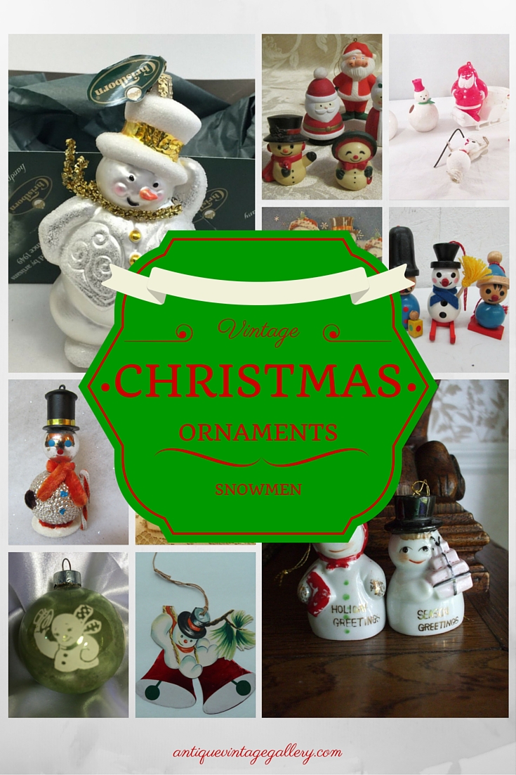 Vintage Christmas Ornaments Snowmen